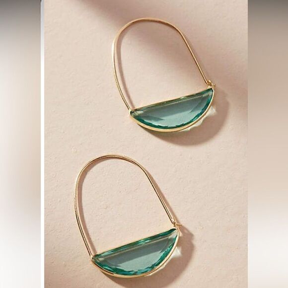 Anthropologie Jewelry - Green crystal earrings #550 